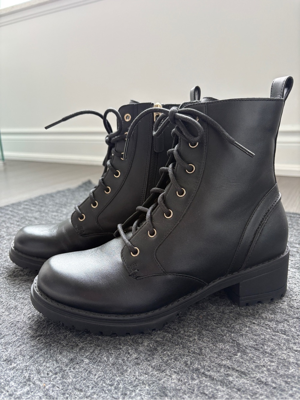Cole Haan - Women's Black Camea Combat Boots (size 6)